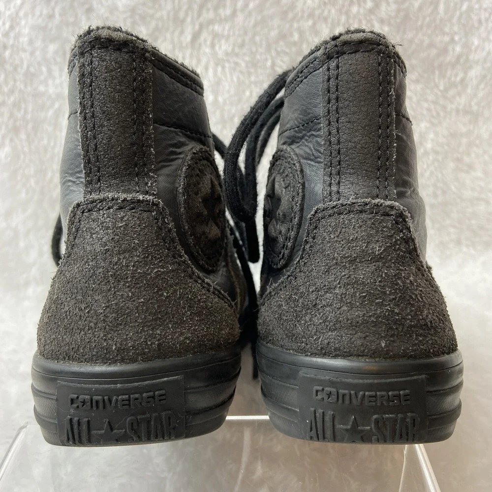 Converse All Star Leather High Top Mono‎ Sneakers Shoes Junior 12 Black D Rings